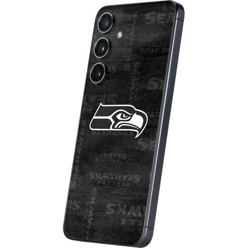 NFL Seattle Seahawks Black & White Galaxy S25 Skin